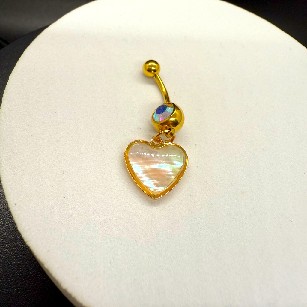 Gold Heart Belly Button Ring